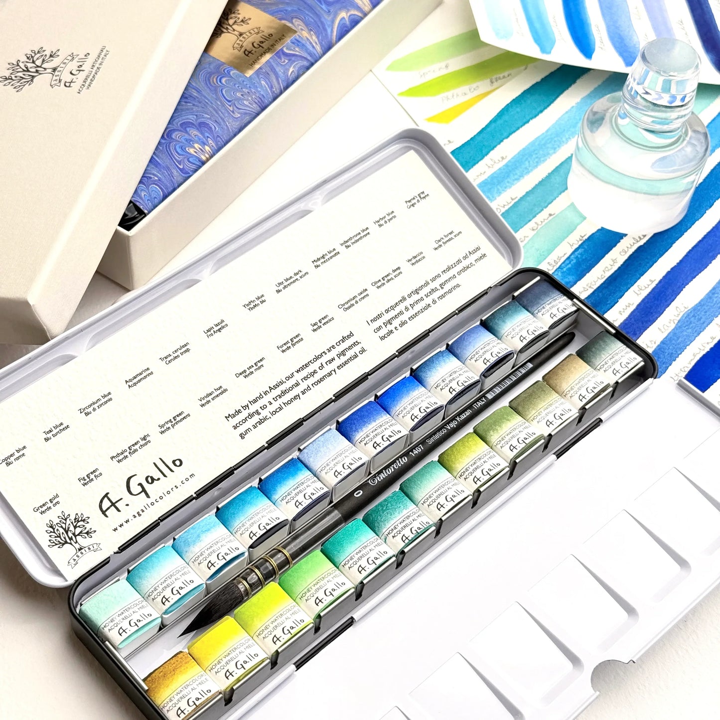 Blue+Green - Handmade Watercolor Set