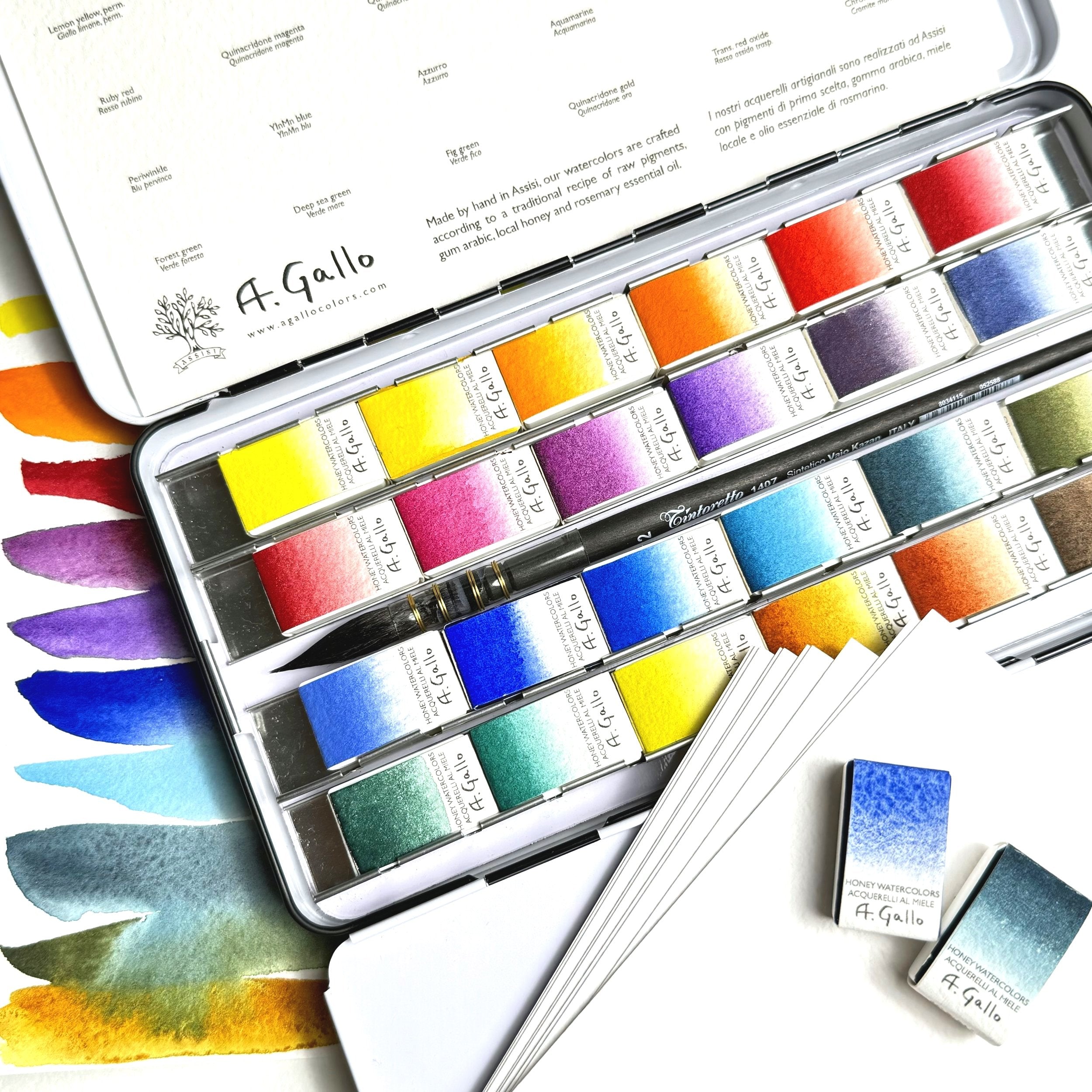 Signature 24 Full pan palette — A. Gallo Colors - Acquerelli Artigianali