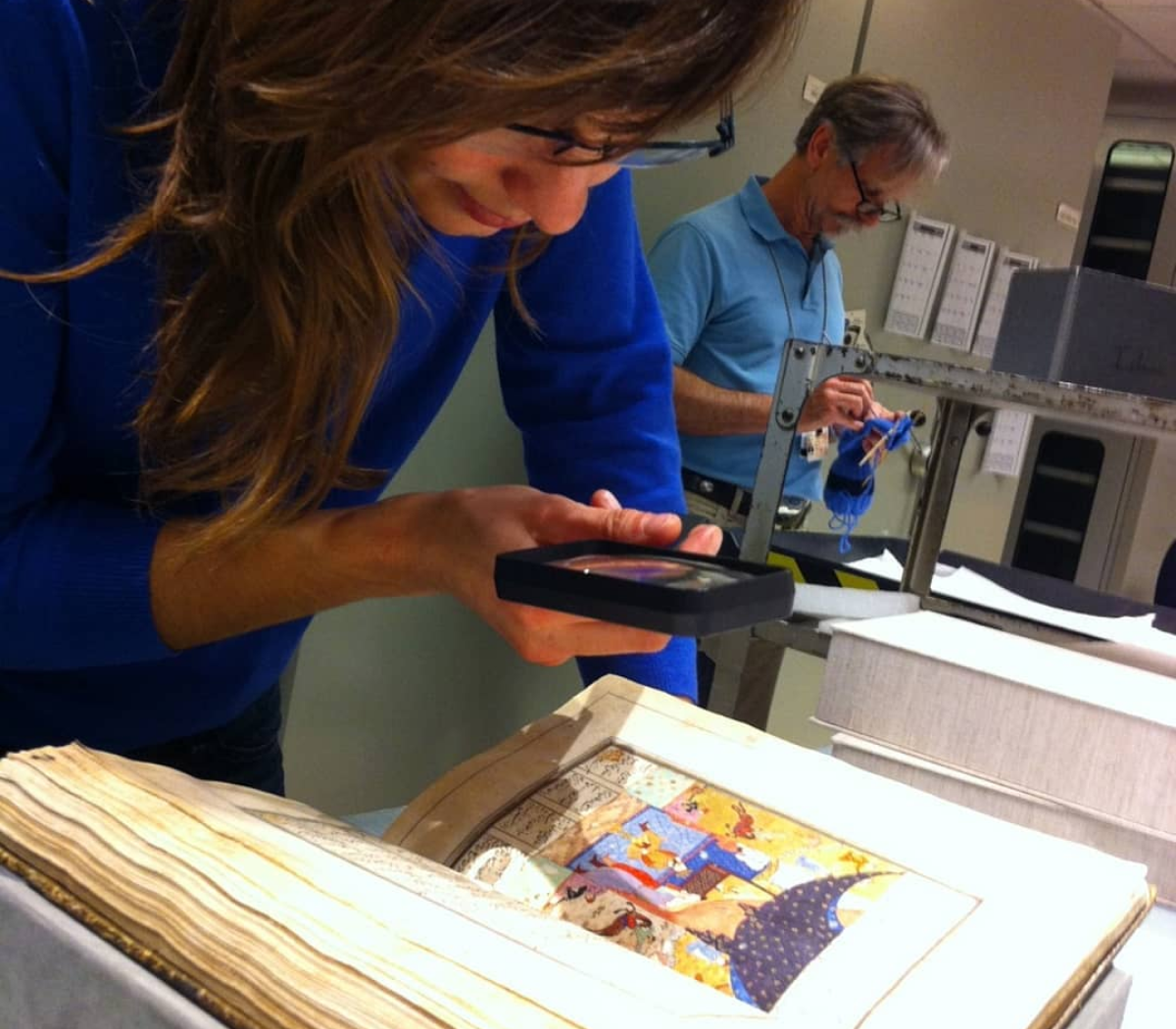 A.Gallo Colors founder studying miniatures