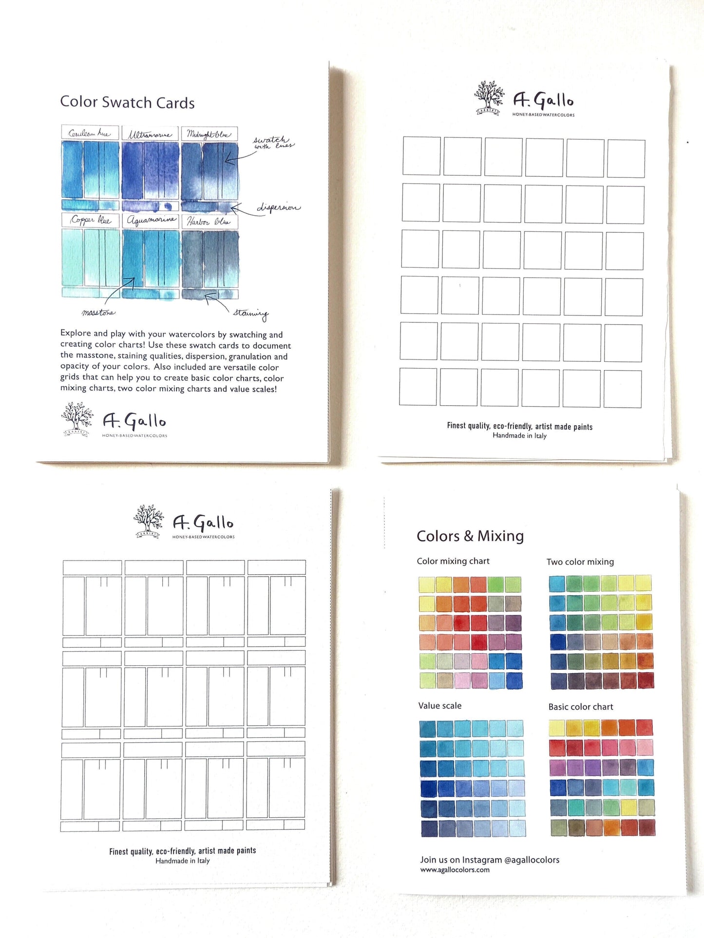 Swatch card and color chart paper pack