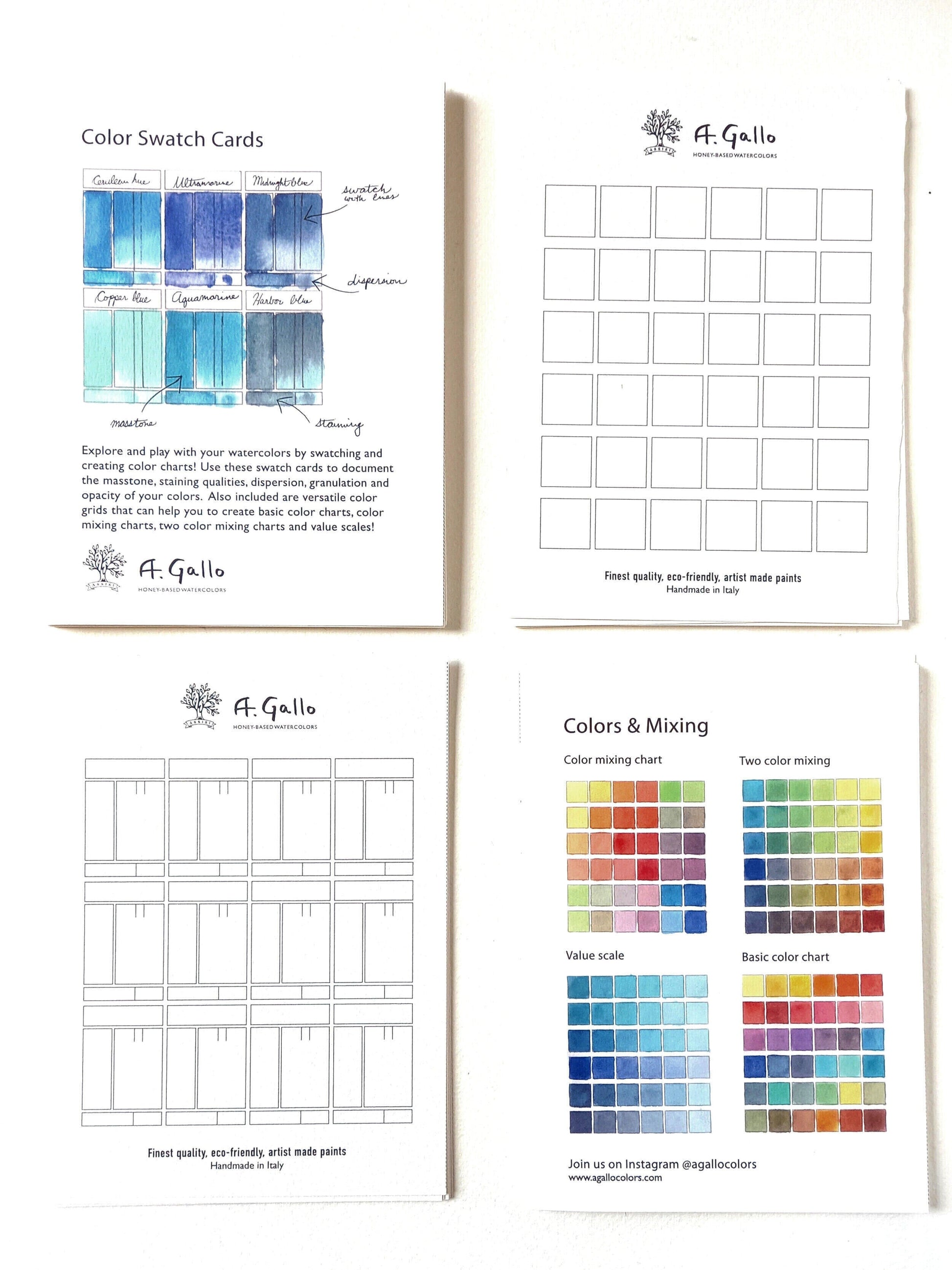 Swatch card and color chart paper pack