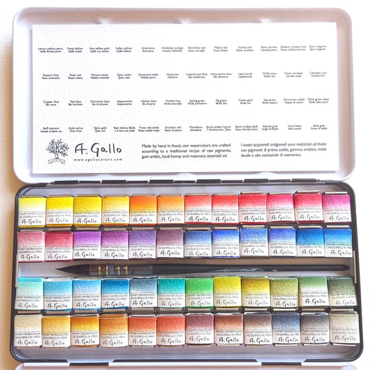 A. Gallo Collection 48 handmade watercolor collection in metal palette