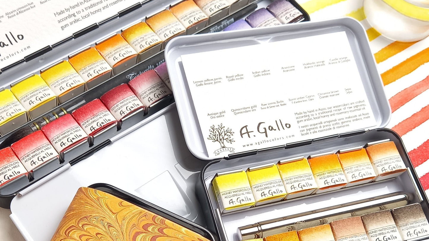 Yellow+Red - Handmade Watercolor Set
