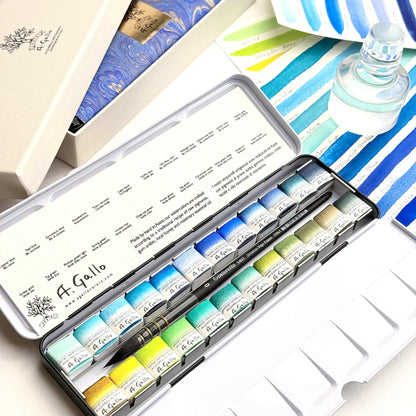 Blue+Green - Handmade Watercolor Set