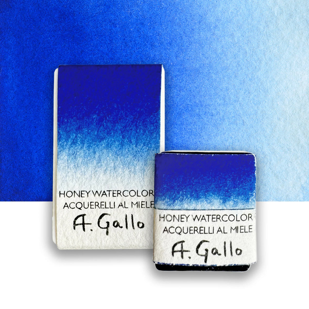 Azago Color Azzurro - Half pan — A. Gallo Colors - Acquerelli Artigianali