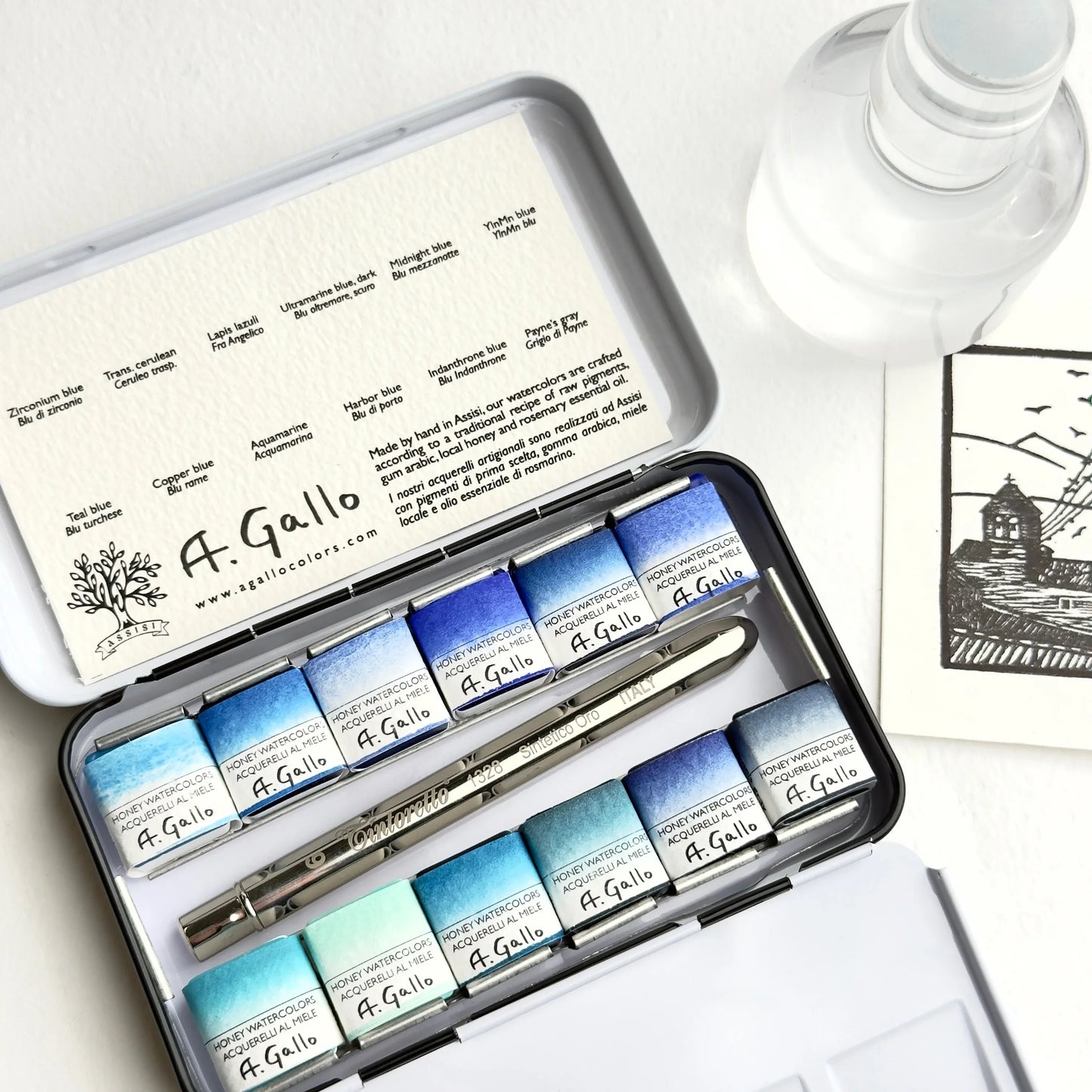 Blue Palette - Handmade Watercolor set