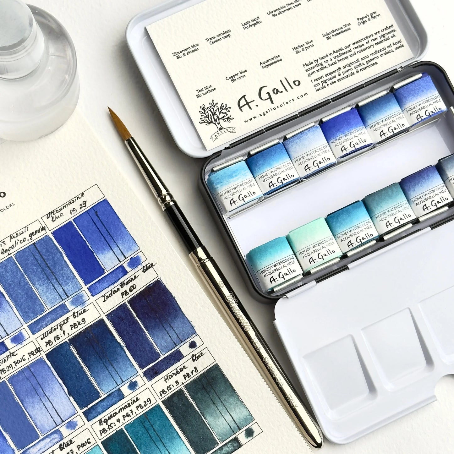 Blue Palette - Handmade Watercolor set