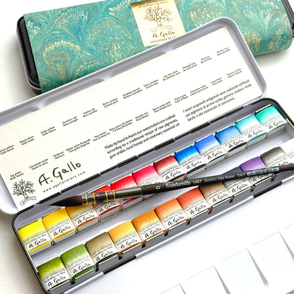 كلاسيكية 24 - مجموعة ألوان مائية مصنوعة يدويًا