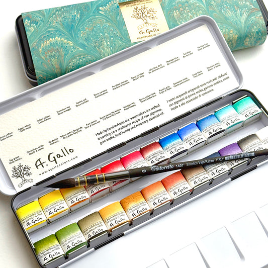 كلاسيكية 24 - مجموعة ألوان مائية مصنوعة يدويًا