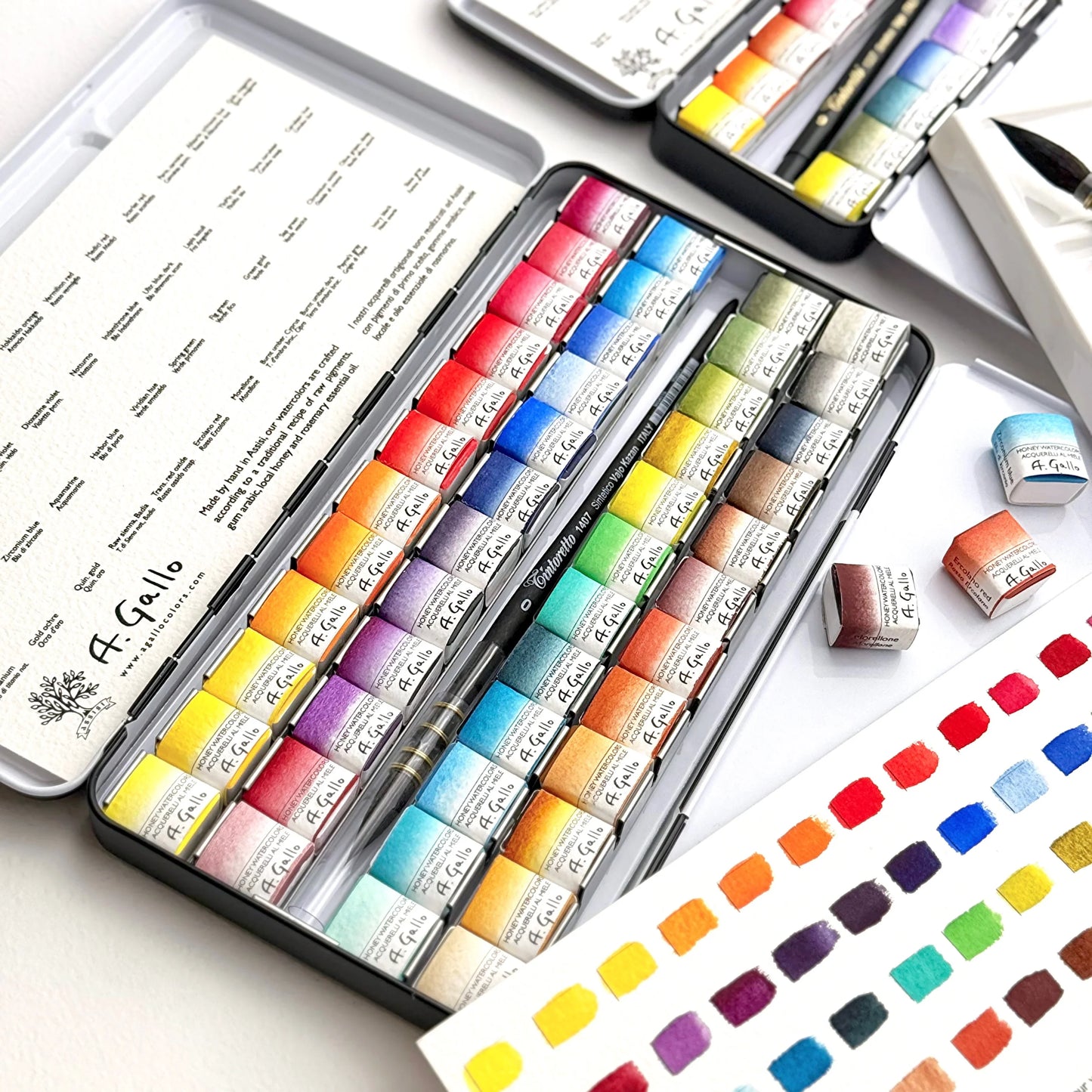 مجموعة 48 - مجموعة ألوان مائية مصنوعة يدويًا