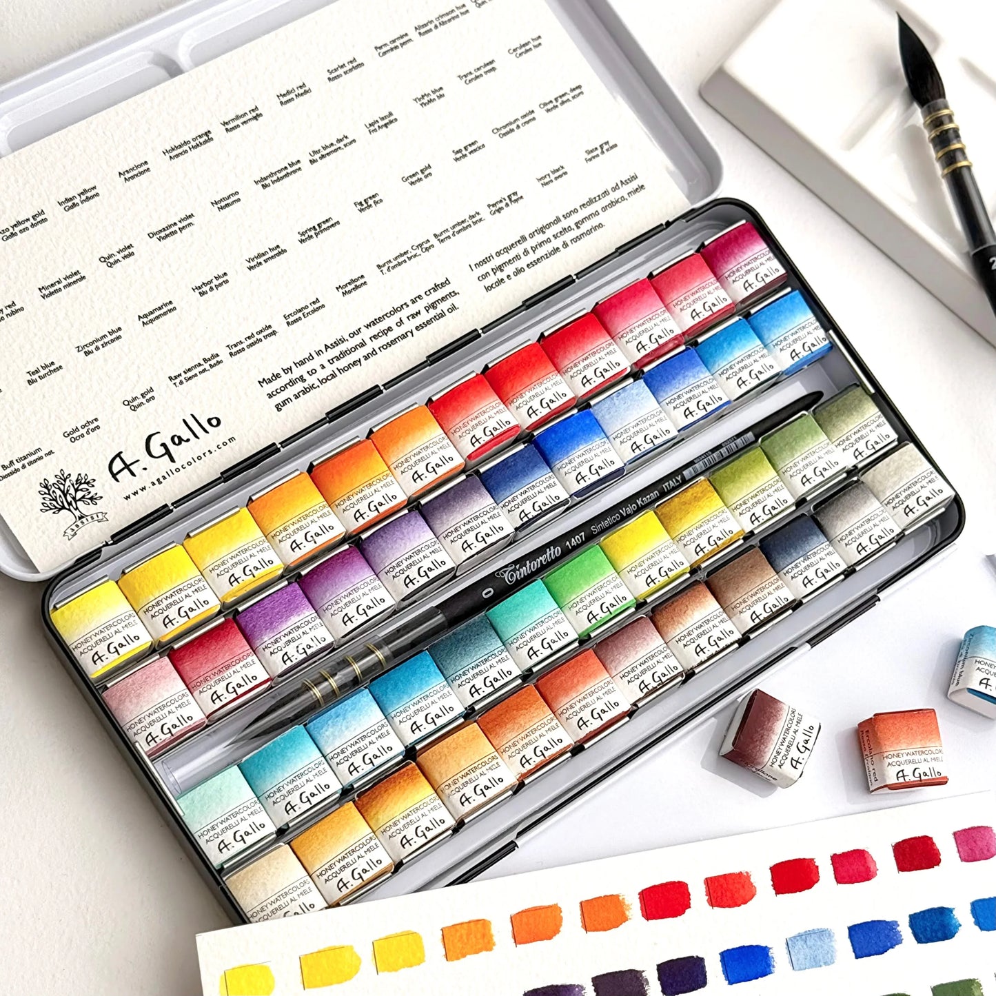 مجموعة 48 - مجموعة ألوان مائية مصنوعة يدويًا