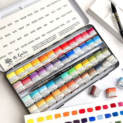 مجموعة 48 - مجموعة ألوان مائية مصنوعة يدويًا