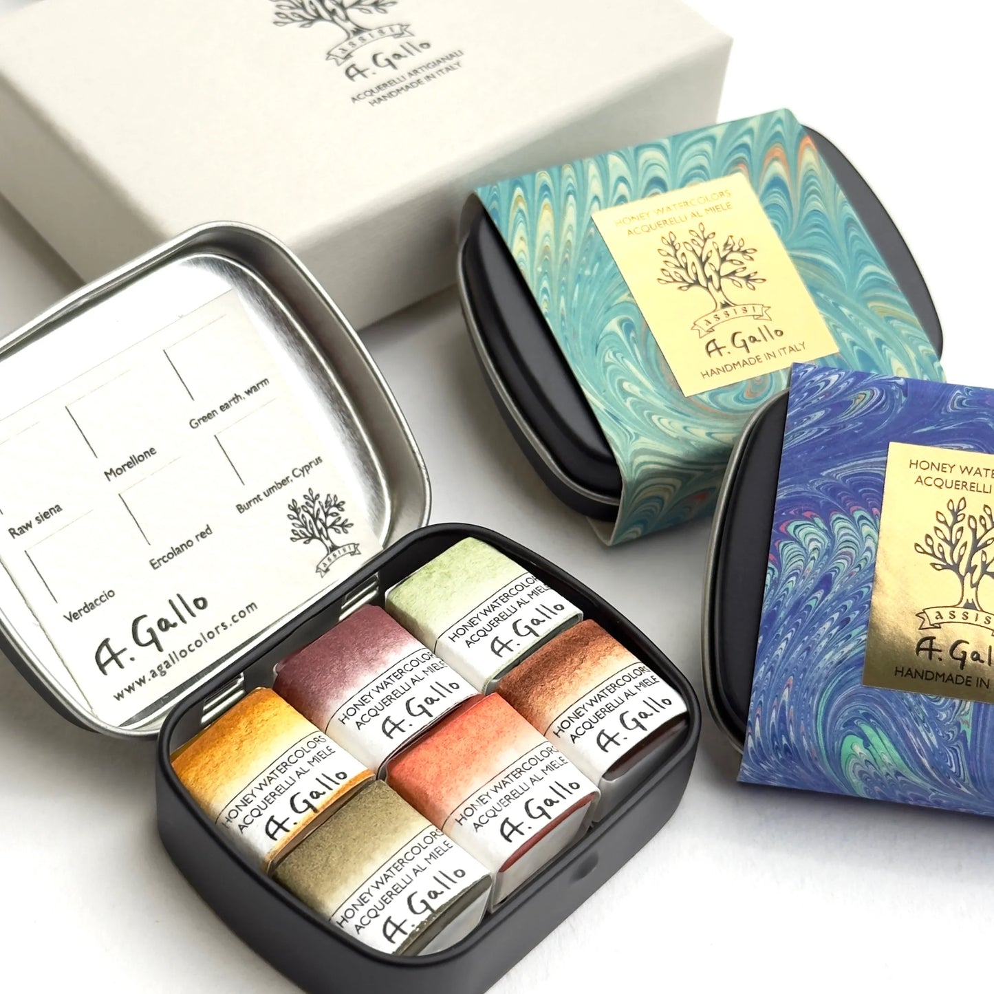 الأرض - مجموعة ألوان مائية مصنوعة يدويًا