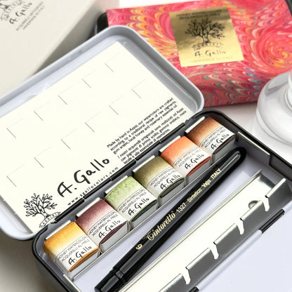 الأرض - مجموعة ألوان مائية مصنوعة يدويًا