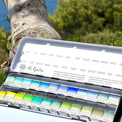 Blue+Green - Handmade Watercolor Set