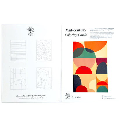 Mid-Century Abstract Coloring Cards