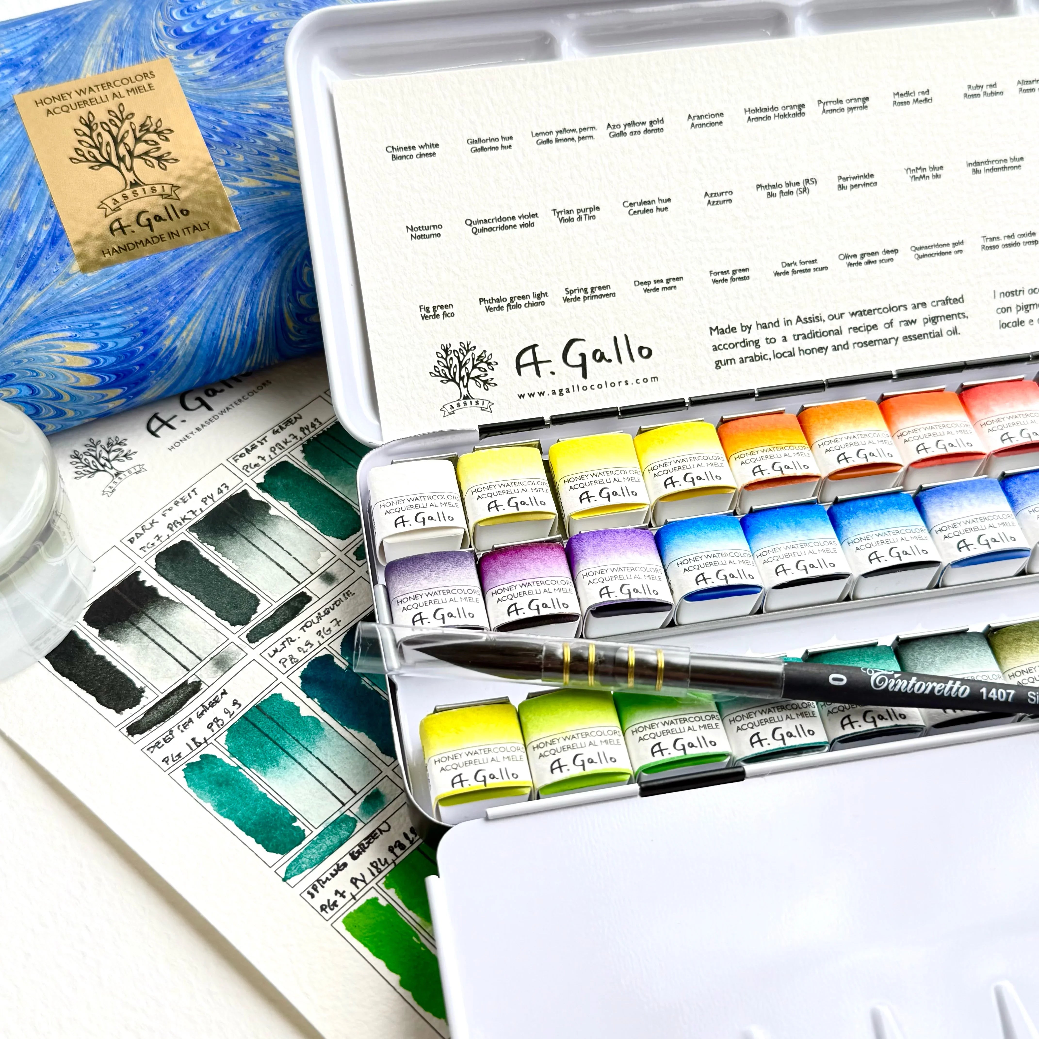Signature 36 with Yln Mn blue - Handmade watercolor set — A. Gallo