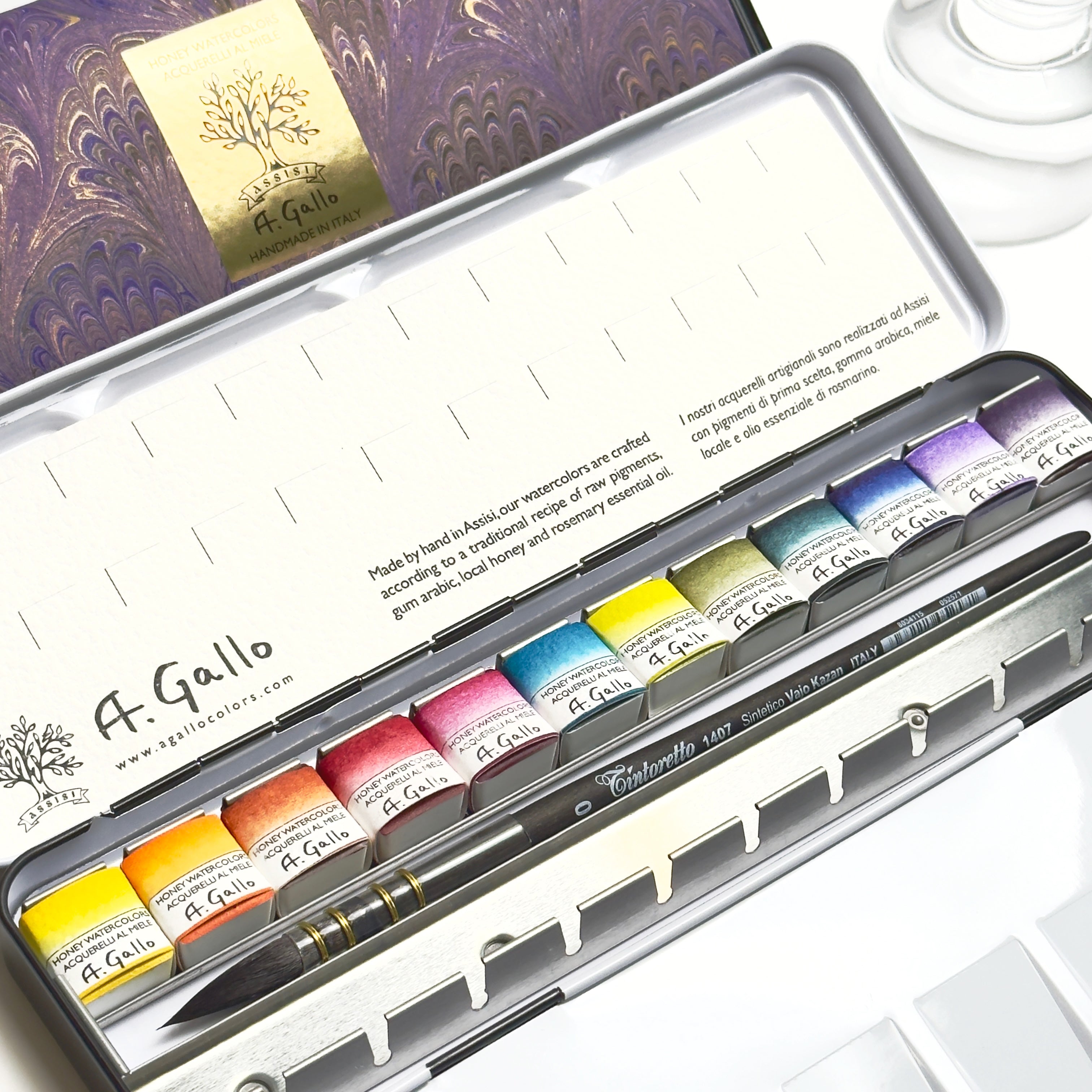 Signature 1 in 24 color watercolor tin — A. Gallo Colors - Acquer...