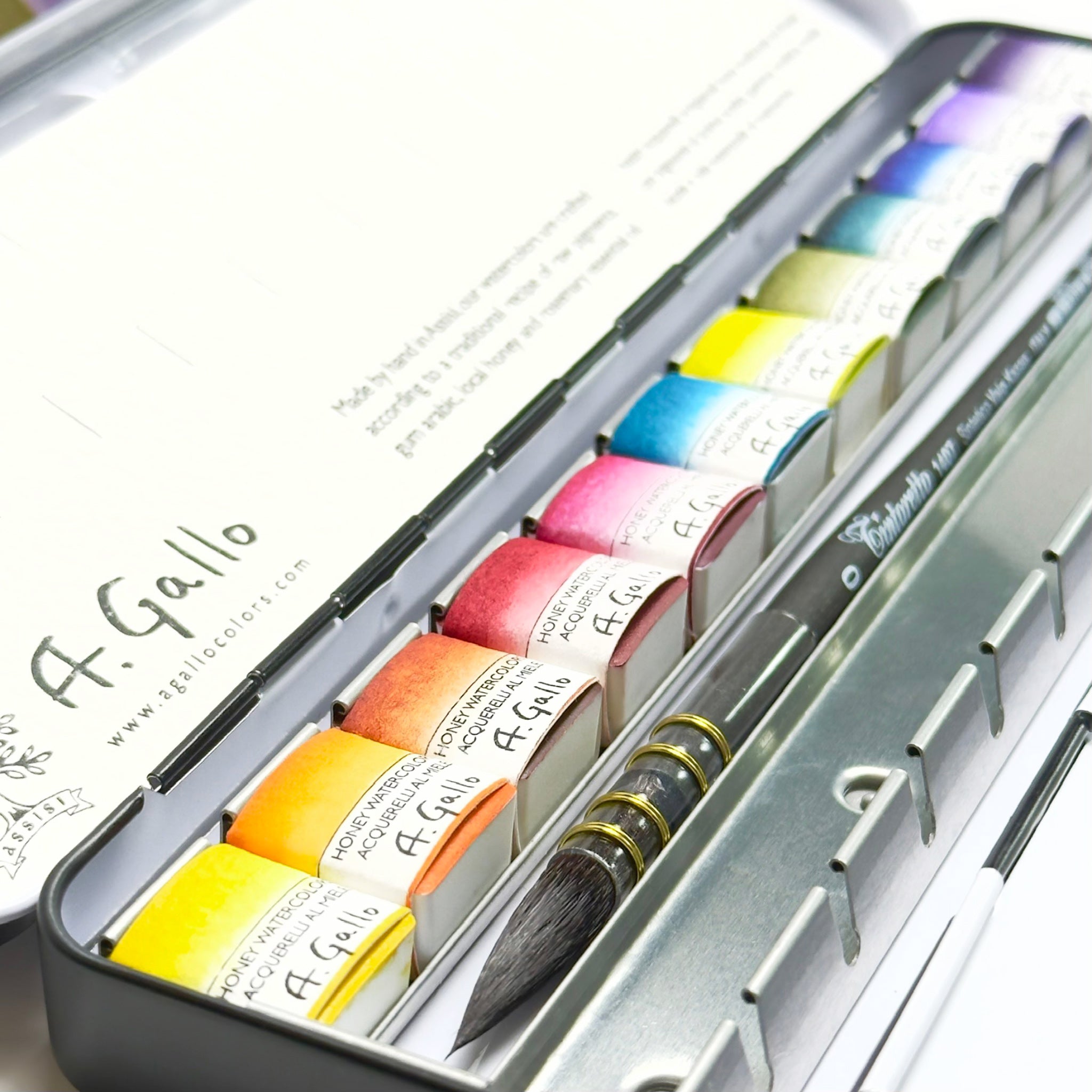 Signature 1 in 24 color watercolor tin — A. Gallo Colors - Acquer...