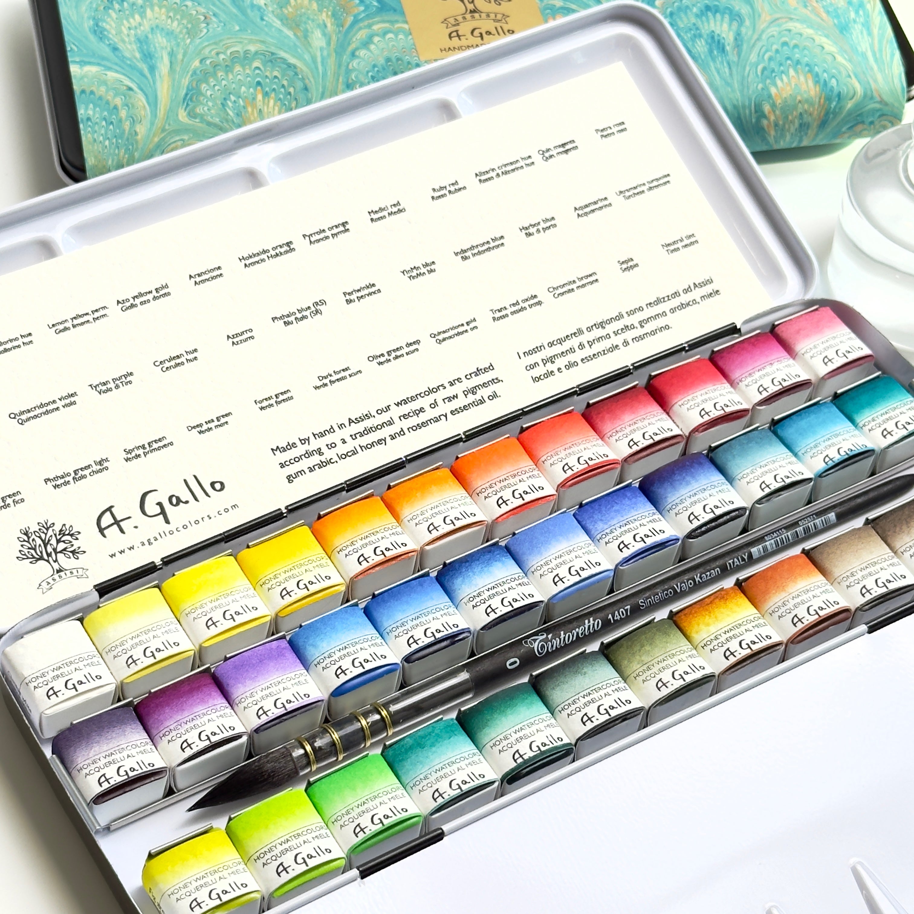 Signature 36 with Yln Mn blue - Handmade watercolor set — A. Gallo
