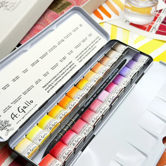 Yellow+Red - Handmade Watercolor Set