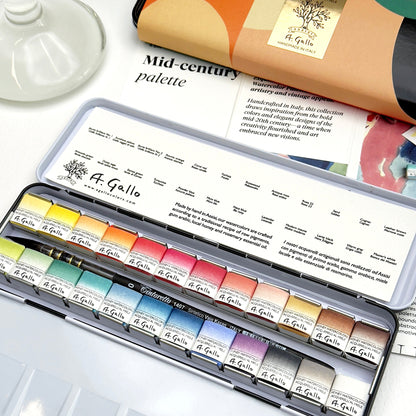 Mid-Century 24 - Handmade watercolor set