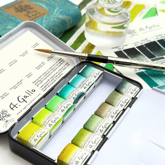 Green Palette - Handmade watercolor set