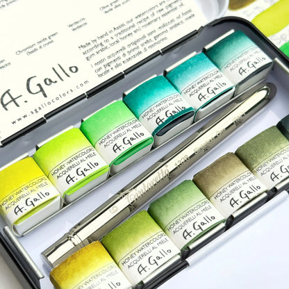 Green Palette - Handmade watercolor set