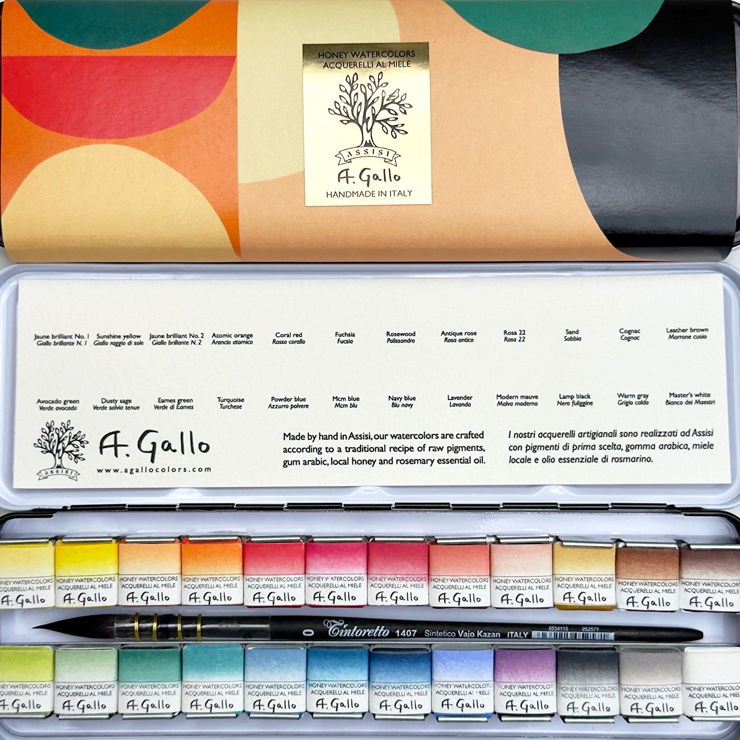 Mid-Century 24 - Handmade watercolor set