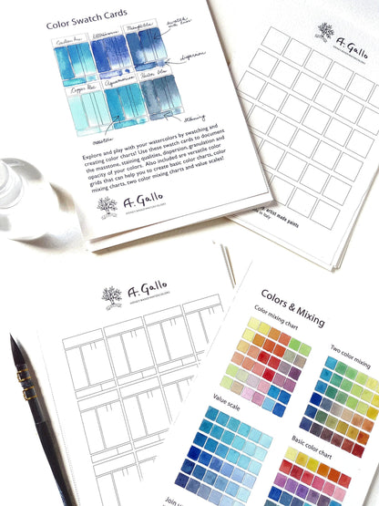 Swatch card and color chart paper pack