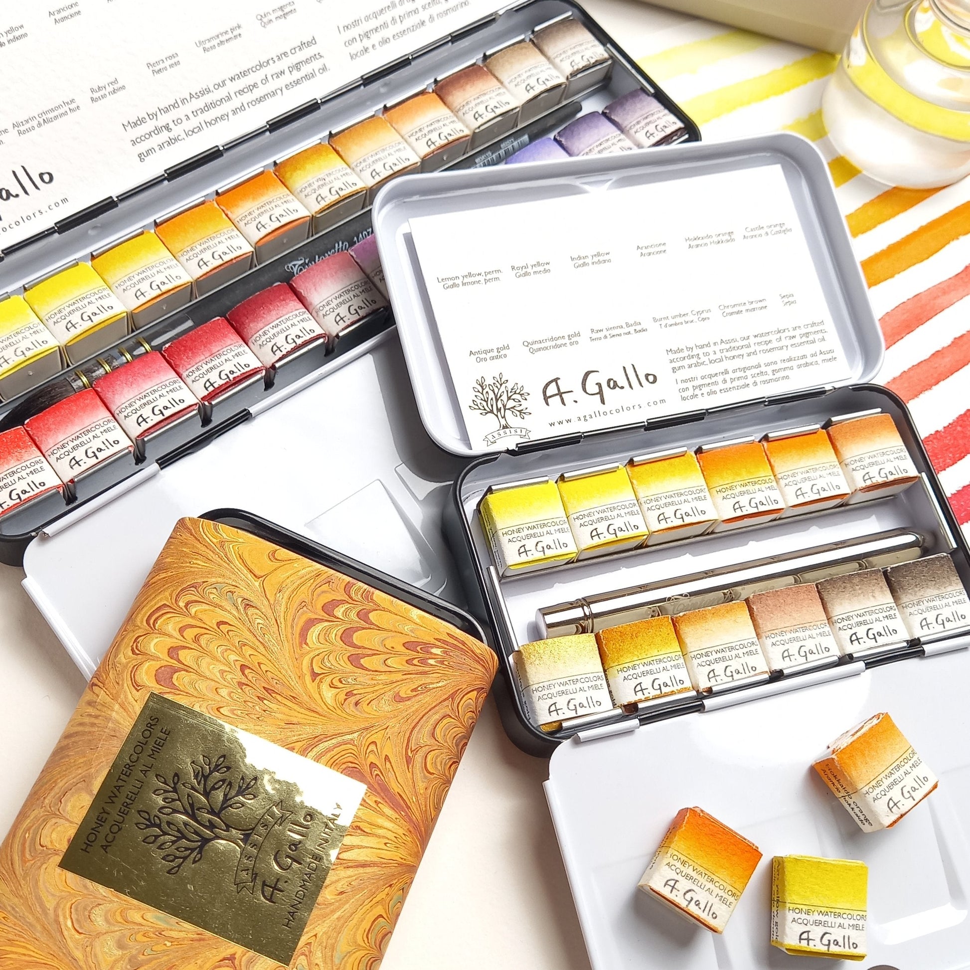 Yellow+Red - Handmade Watercolor Set