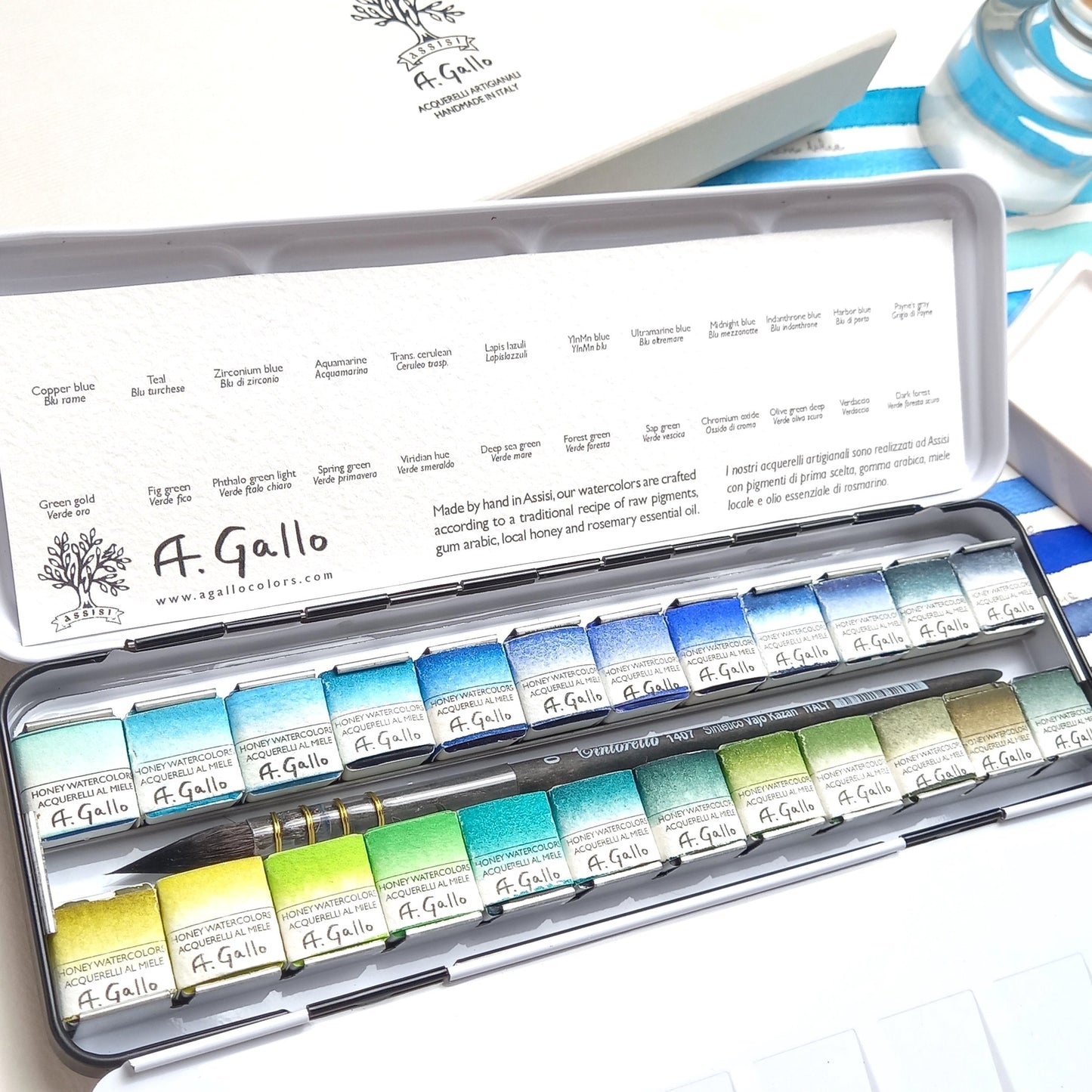 Blue+Green - Handmade Watercolor Set