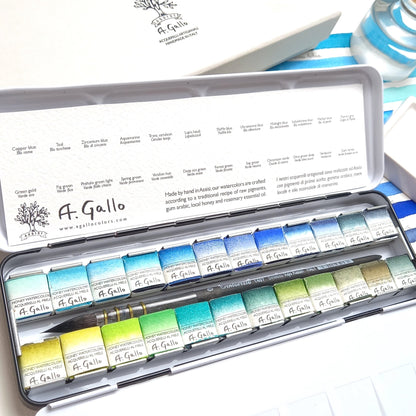 Blue+Green - Handmade Watercolor Set