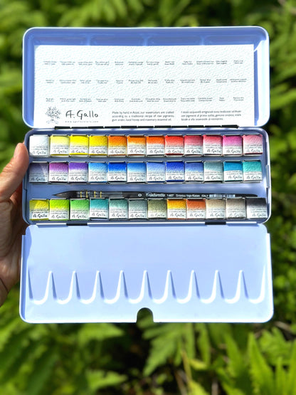 Signature 36 with Yln Mn blue - Handmade watercolor set